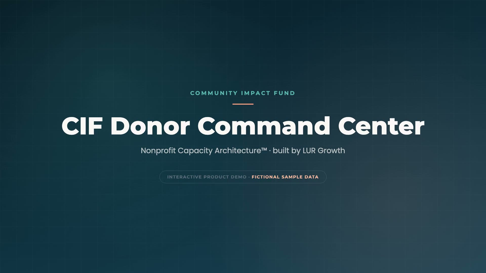 The Community Impact Fund donor command center